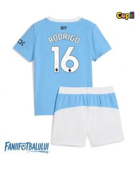 Manchester City Rodri Hernandez #16 Echipament de Fotbal Replică 2025-26 Copii Acasa (+ Șorturi)